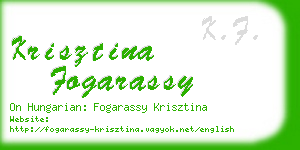 krisztina fogarassy business card